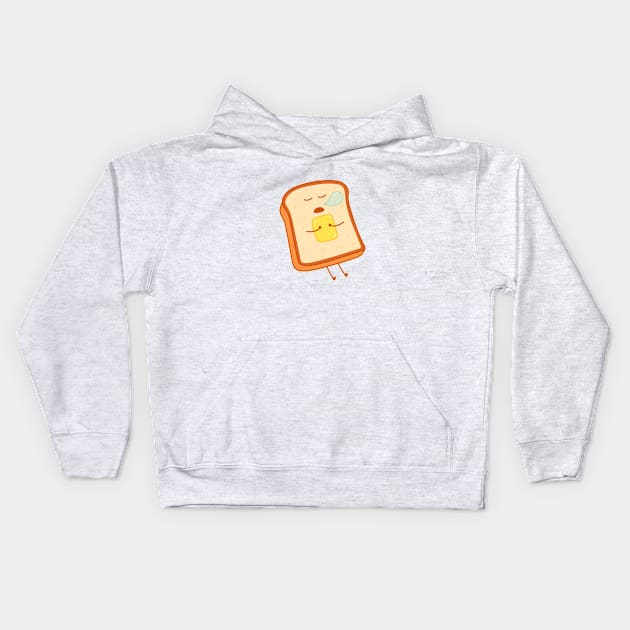 Sleeping bread Kids Hoodie by wordspotrayal